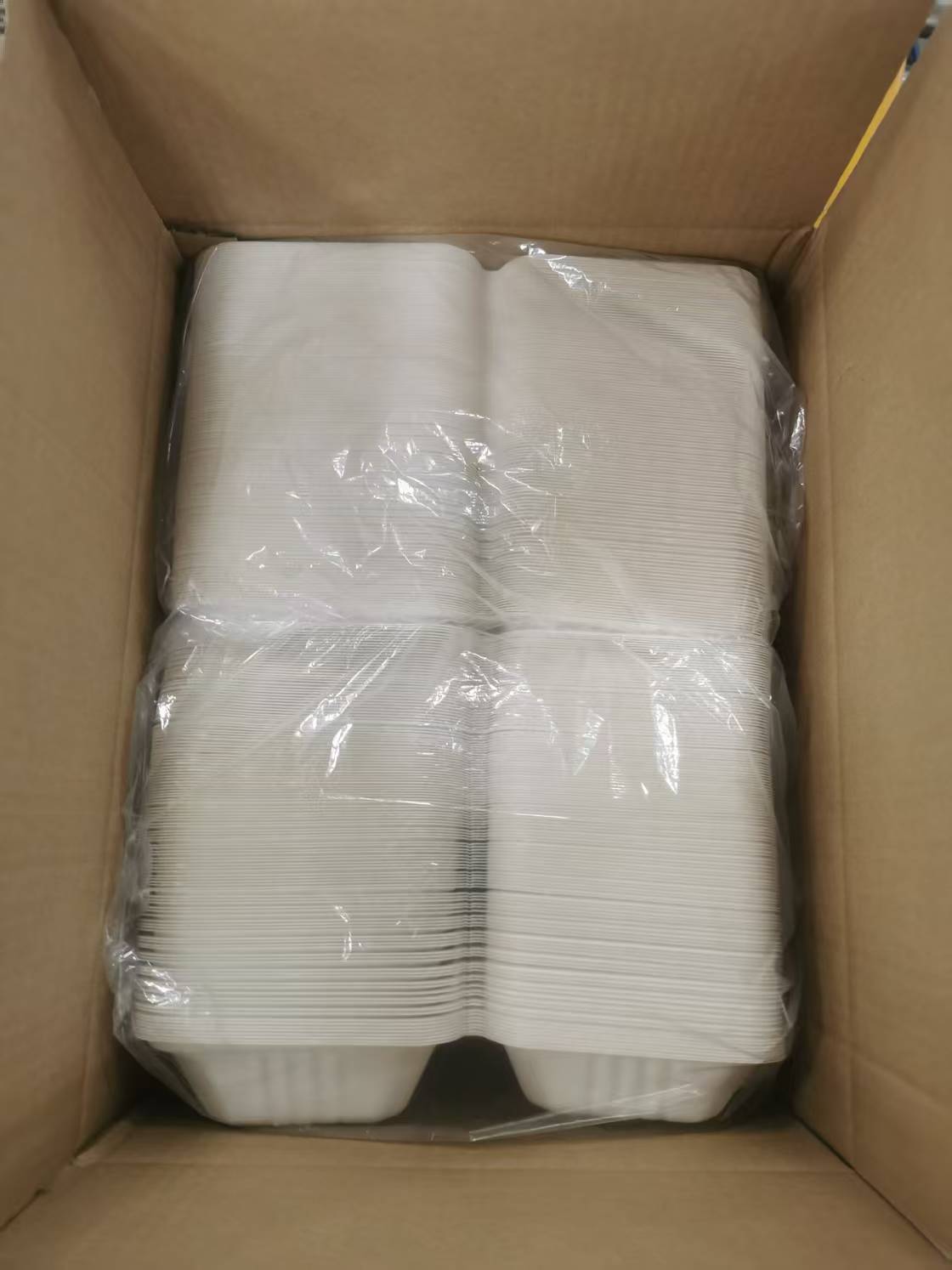 2-Compartment Clamshell – 1000 ml | Zuckerrohr | Großhandelverkauf | 250 Stuck/Karton