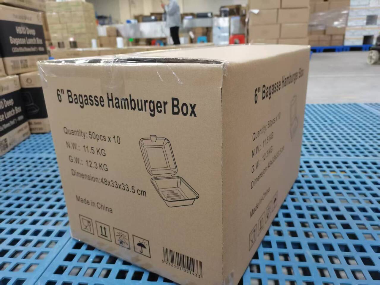 Hamburger Box – 450 ml | Zuckerrohr | Großhandelverkauf | 500 Stuck/Karton