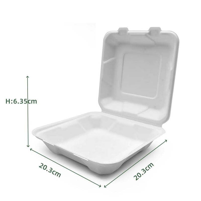 Große Menübox – 800 ml | Zuckerrohr | Großhandelverkauf | 200 Stuck/Karton