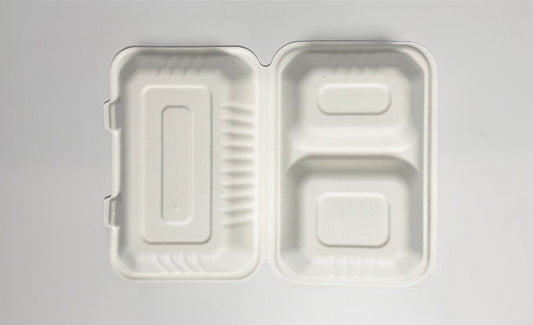 علبة طعام – 2 أقسام – سعة 1000 مل | قصب السكر | للبيع بالجملة | 250 قطعة/كرتون