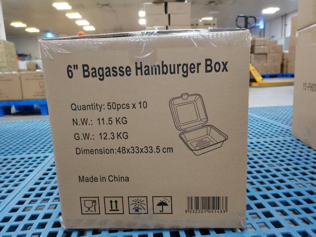 Hamburger Box – 450 ml | Zuckerrohr | Großhandelverkauf | 500 Stuck/Karton
