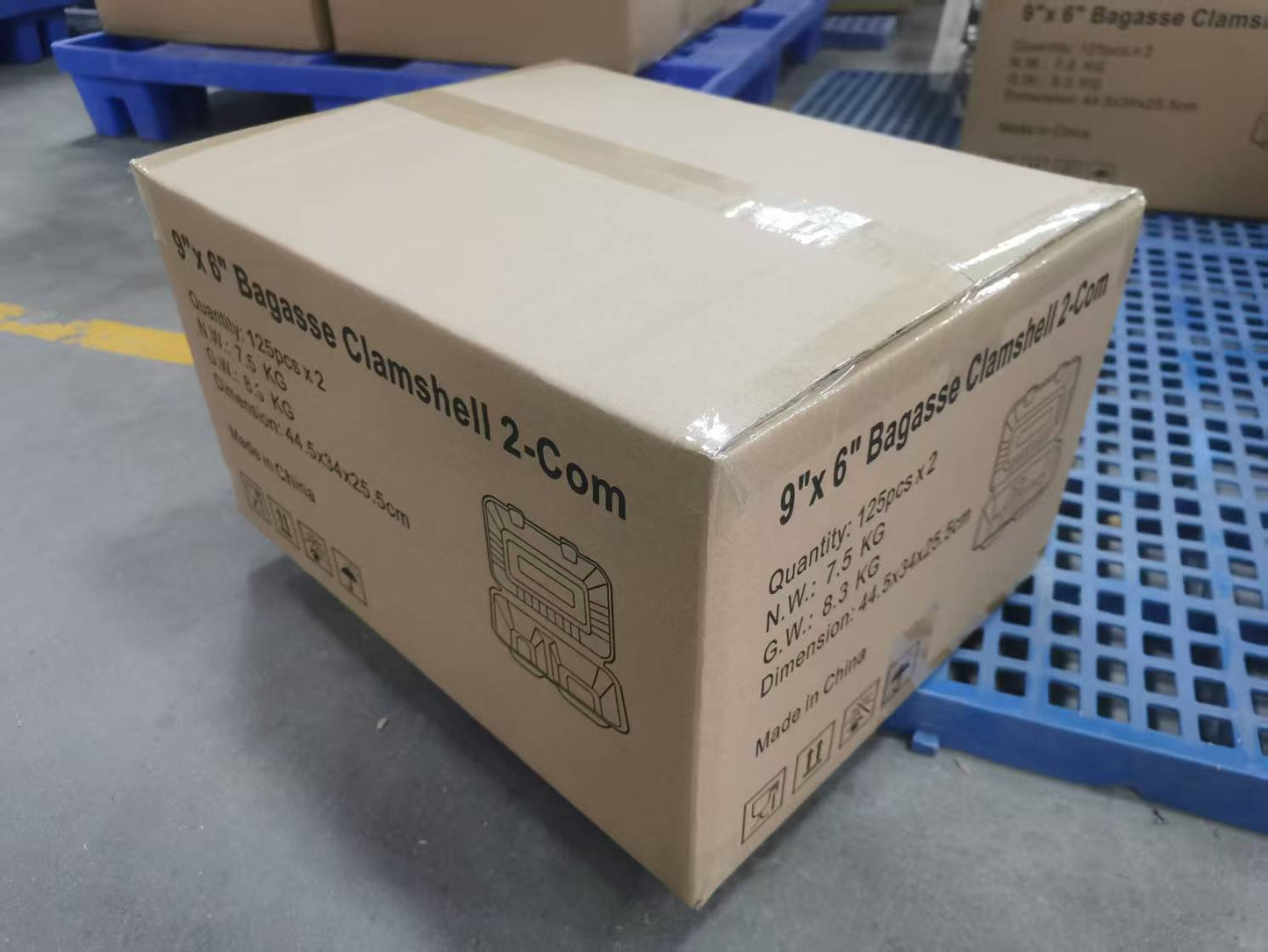 2-Compartment Clamshell – 1000 ml | Zuckerrohr | Großhandelverkauf | 250 Stuck/Karton