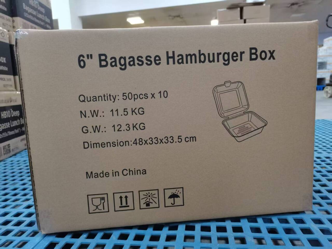 Hamburger Box – 450 ml | Zuckerrohr | Großhandelverkauf | 500 Stuck/Karton